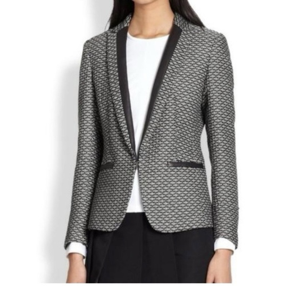 Rag & Bone Black and Gray Patterned Blazer